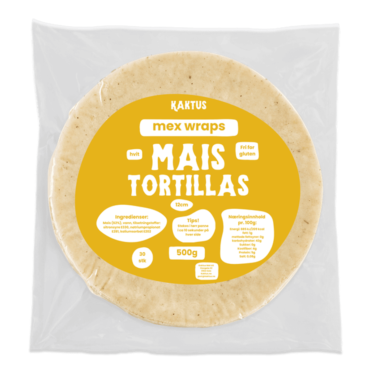 Hvit Maistortillas 12cm 500g / Kaktus