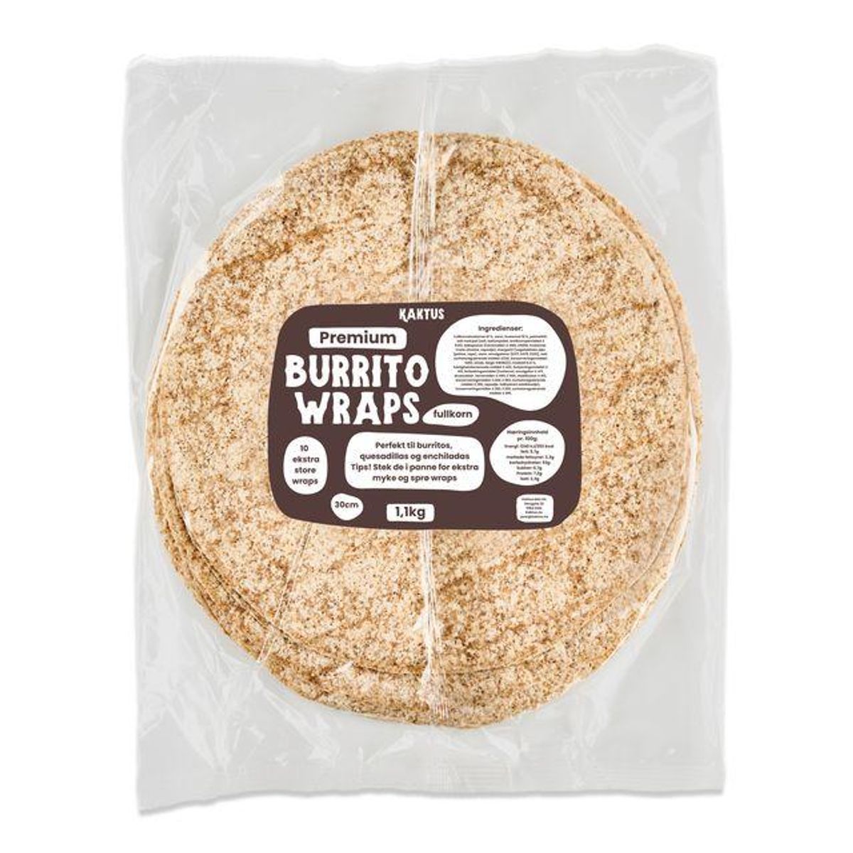Burrito Wraps Fullkorn 30cm 1,1kg / Kaktus