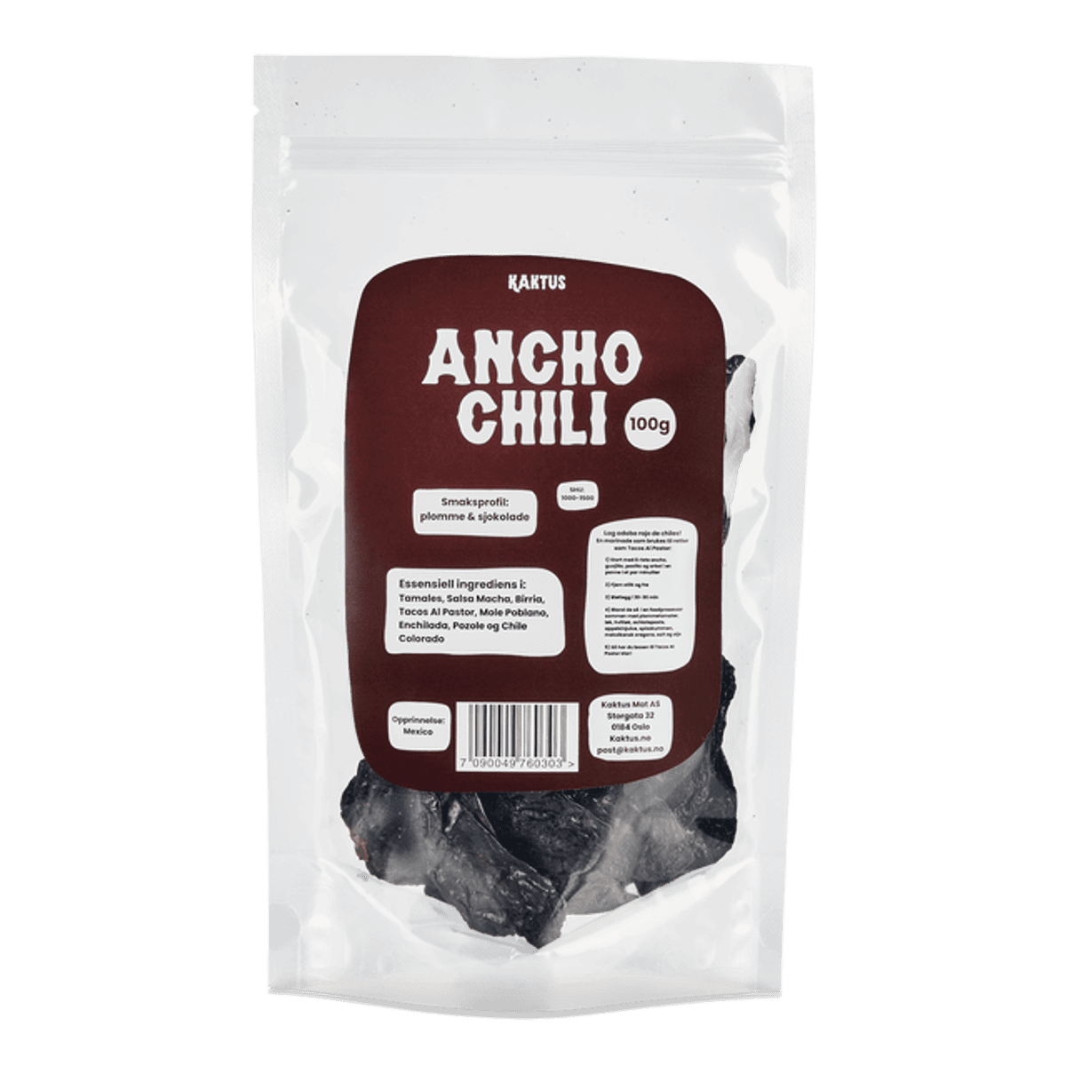 Tørket Ancho Chili 100g / Kaktus